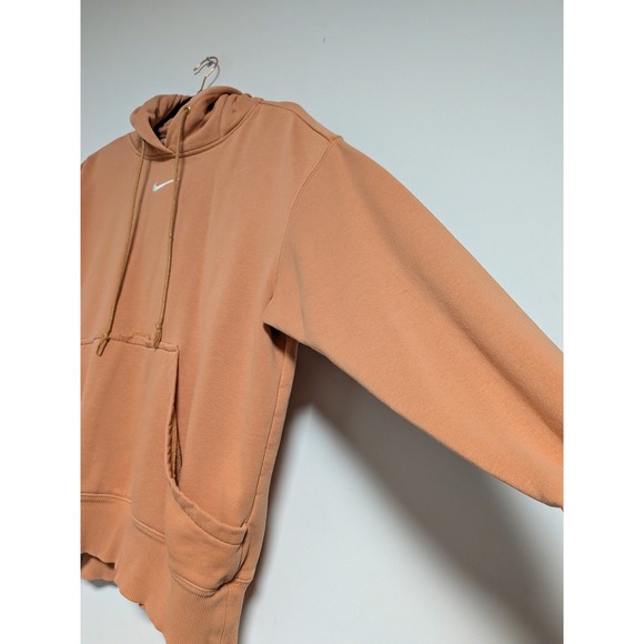 Nike Sportswear Essential Hoodie Peach Orange Embroidered Swoosh Womens Small - Picture 5 of 9